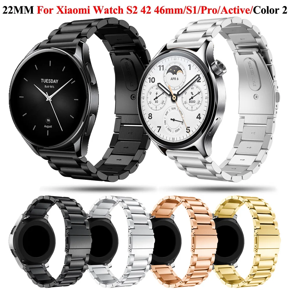 Correa de acero inoxidable para Xiaomi Watch 2 Pro, pulsera de Metal para  Mi Watch S3, S1 Pro, Active S2, 42, 46mm, Color 2 - AliExpress