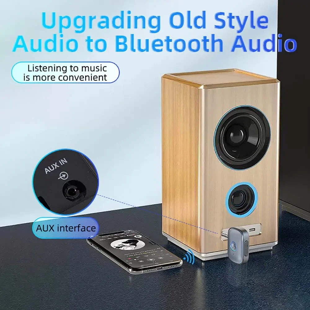 Bluetooth 5.3 Adapter 3.5mm AUX Bluetooth Audio Receiver Wireless Music Audio Adapter for Car Headset Speaker Receiver bluetooth adapter bluetooth audio receiver bluetooth transceiver adapter audio adapter bluetooth aux adaptor