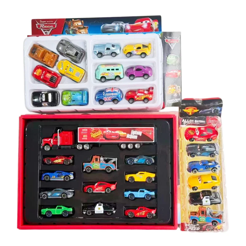 12pcs/Set Pixar Cars Lightning Mcqueen Jackson Storm Mater Pvc Model Back-Force Car Toy For Kids Birthday Gift Set