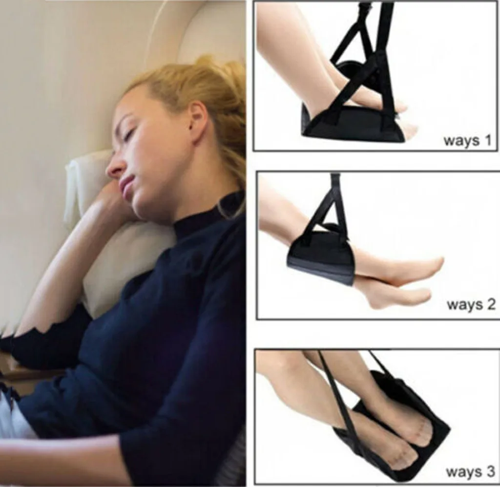 Airplane Footrest Hammock Flight Car Travel Seat Foot Rest Pad Adjustable Train Portable Sleeping Pillows Accessories 2
