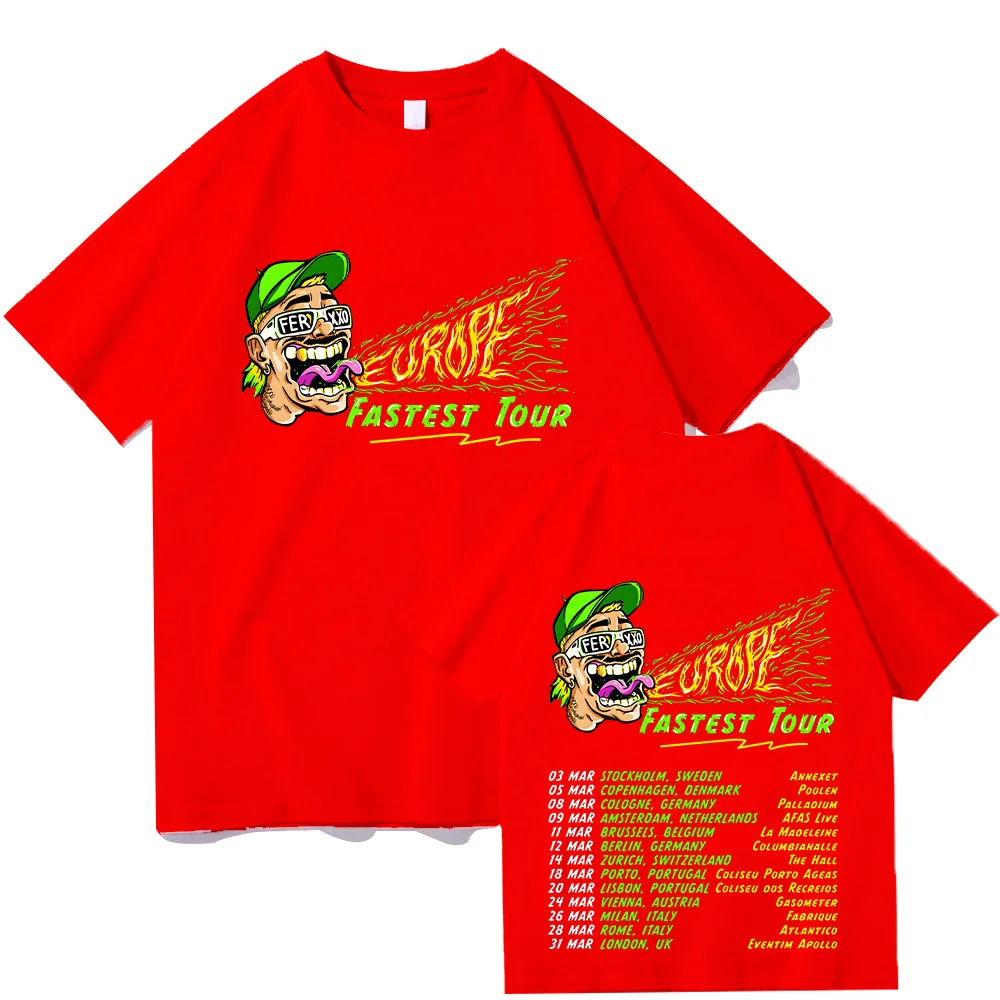 Feid Ferxxo Tour 2025 T-shirts Rapper Tshirts Short Sleeve Hiphop TShirts Unisex Y2K Tshirt High Quality Cotton Women Men Tops 2