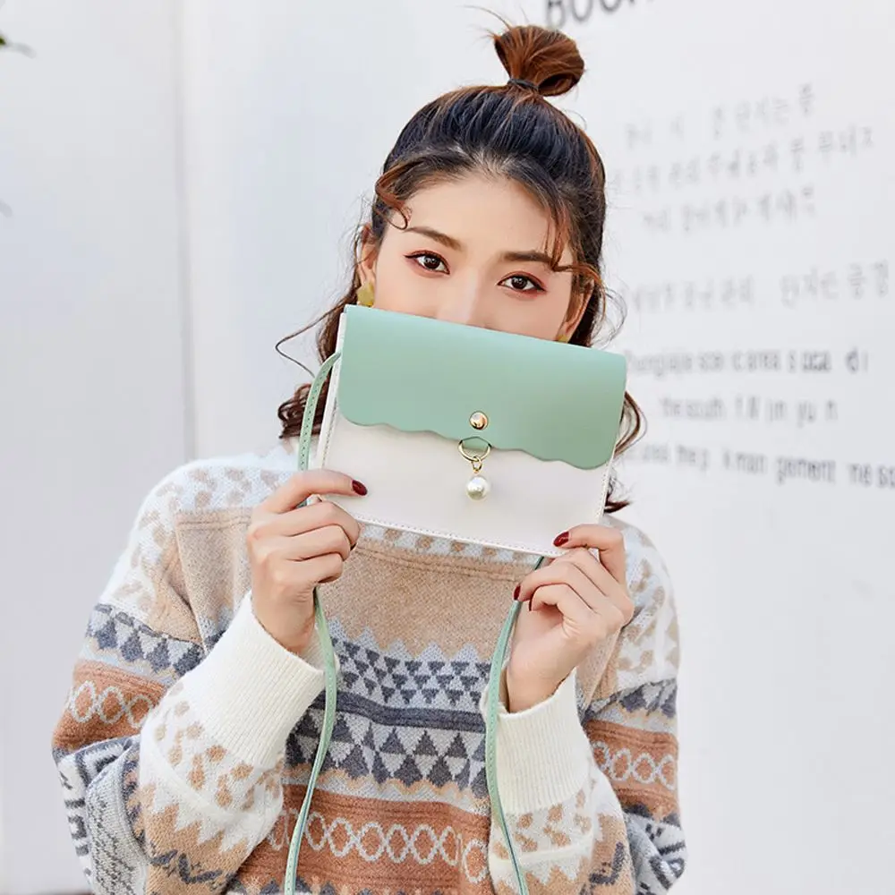 

Casual Simple Travel Magnetic Buckle Shoulder Bag All-match Pearl Pendant Crossbody Bags Korean Style Bag Women Handbags