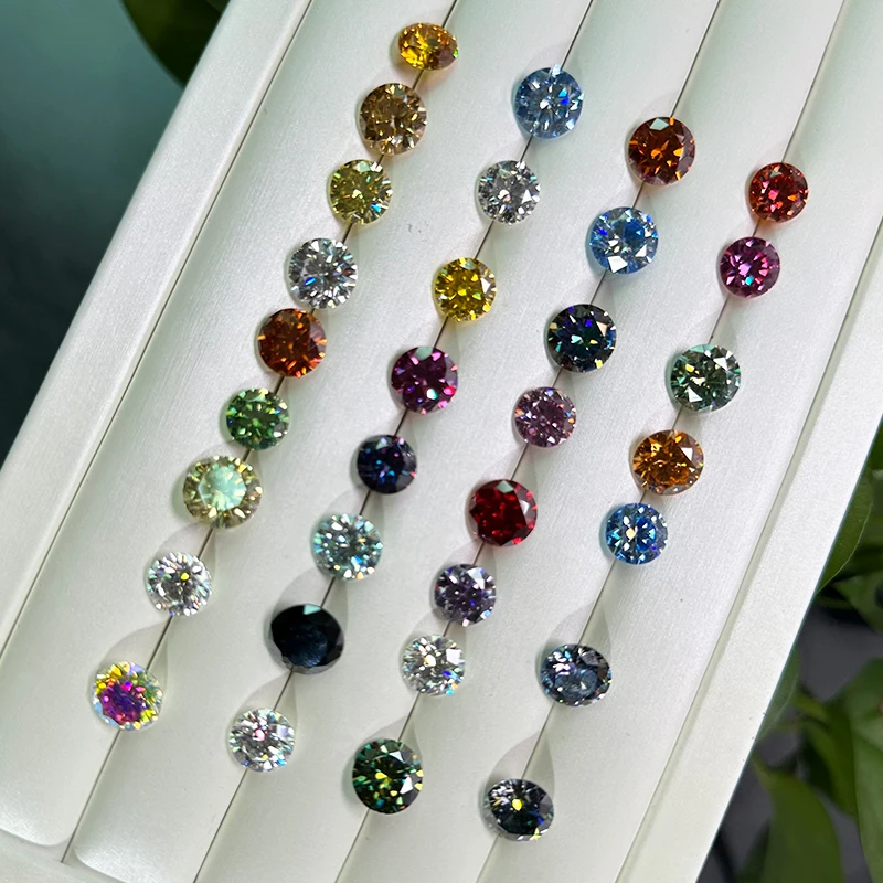 Moissanite Loose Stone 0.5-3ct 5/6.5/8/9mm Excellent Cut DJMAX Pink Red Royal blue Green