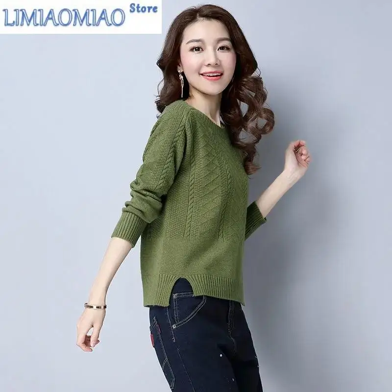 

New Women Sweaters And Pullovers Autumn Winter Long Sleeve Pull Femme Solid Pullover Female Casual Short Knitted Sweater