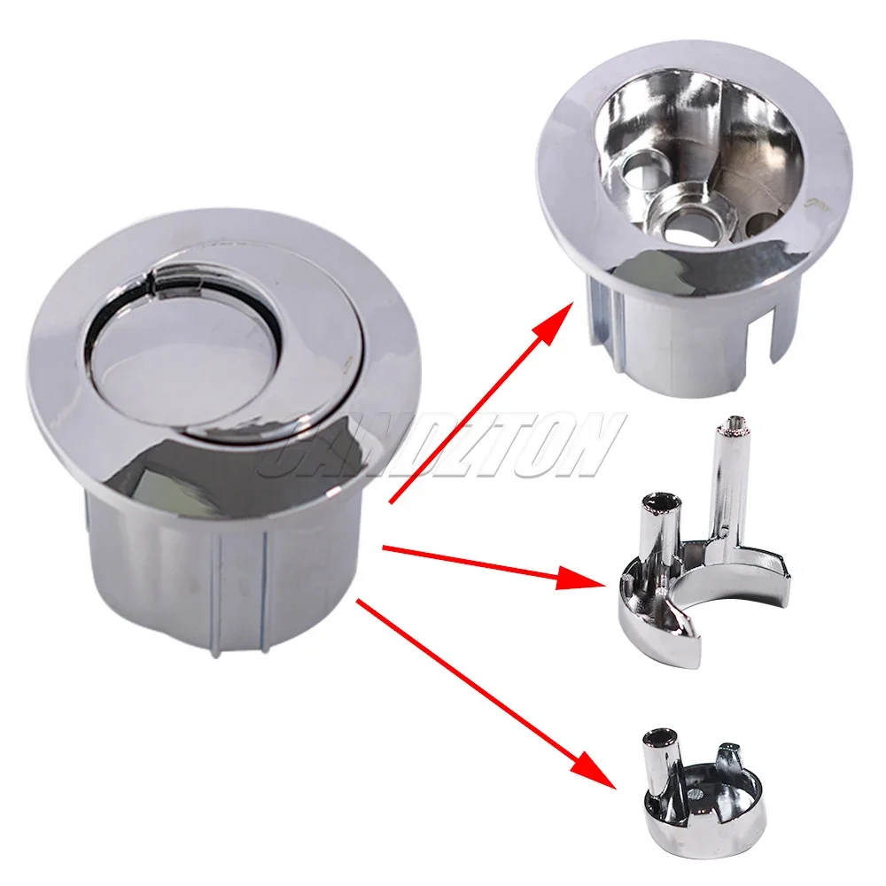 Dual Flush Push Button Threaded Push Rods Short Body D2D Chrome for Roca AH0001800R