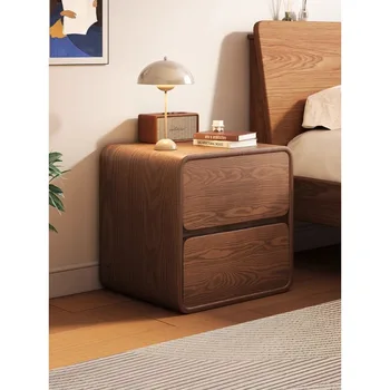 Comodino Camera da letto per la casa in legno massello 2025 nuovo piccolo armadio portaoggetti da comodino semplice e moderno in stile crema medievale 1