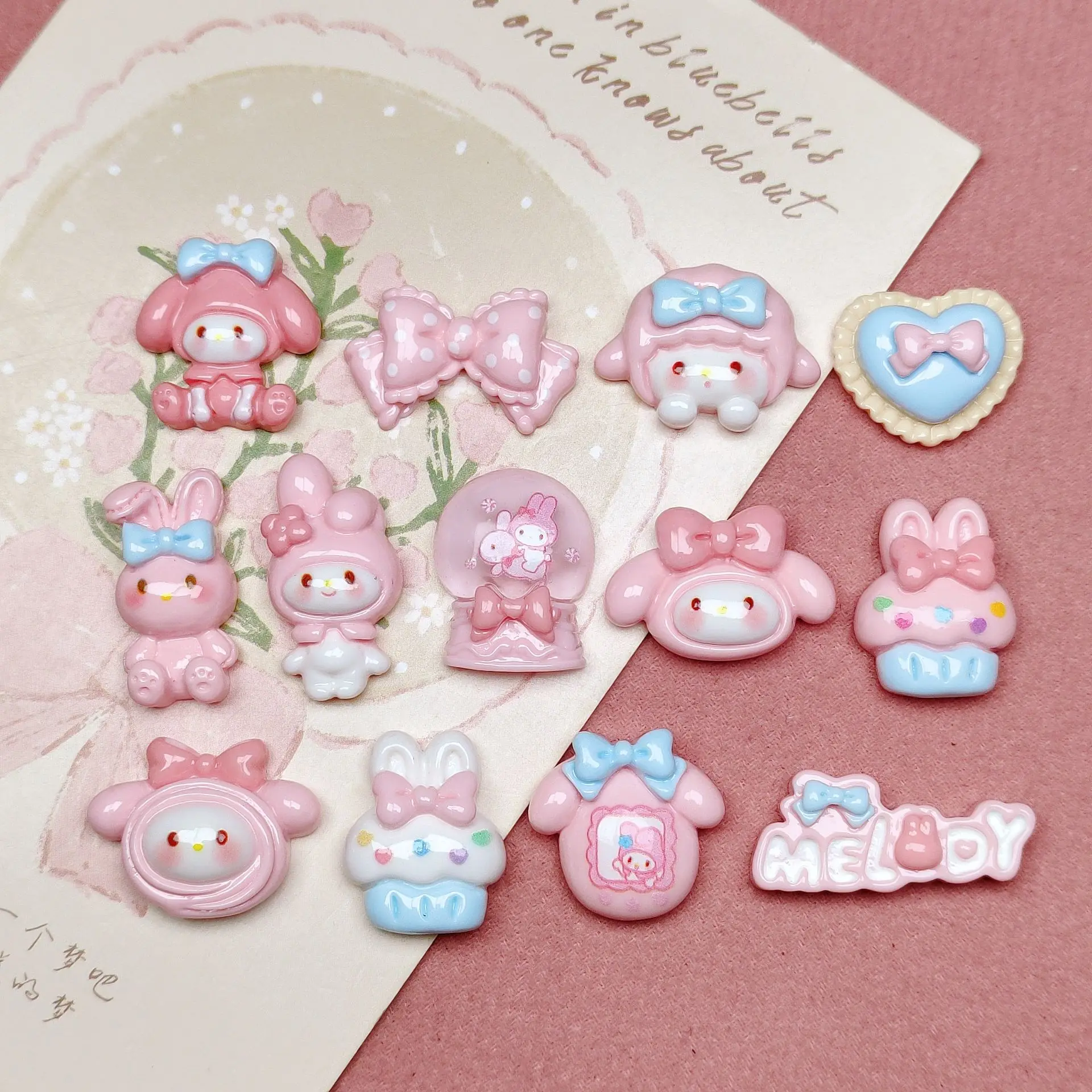 

5 шт., декоративные аксессуары sanrio melody из смолы
