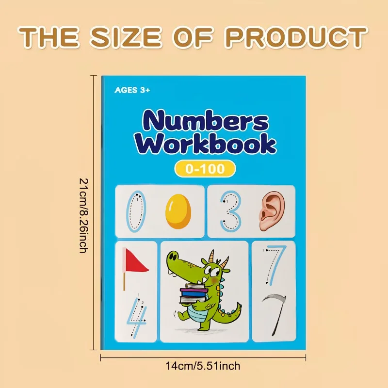 48-Page Children's Exercise Book with Tracing Pages for Numbers 0-100 - Interactive Learning Activities, Home School - Develops Hand-Eye Coordination and Math Skills, Pen Control Writing Practice - 3