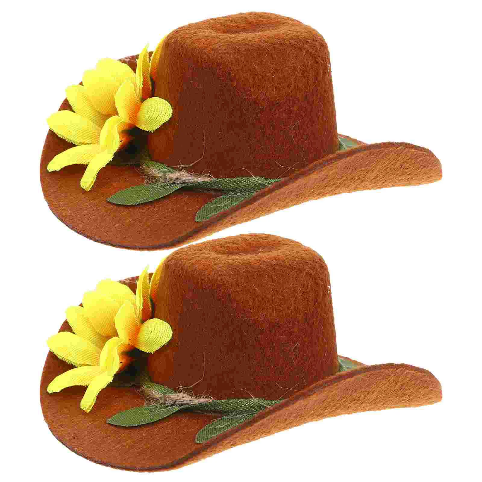 

2 Pcs Decor Bottle Cap Hats Party Supplies Wide Brim Delicate Cover Decorations Decors Man