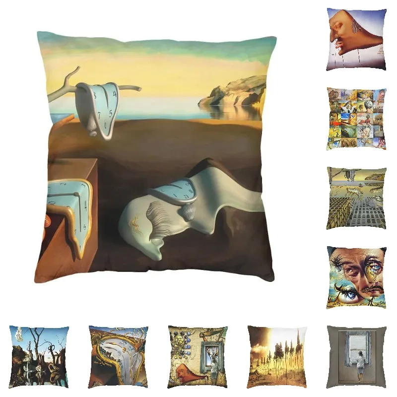 

Modern The Persistence Of Memory Cushion Cover for Sofa Velvet Salvador Dali Painting Art Pillow Case Home Decorative Pillowcase