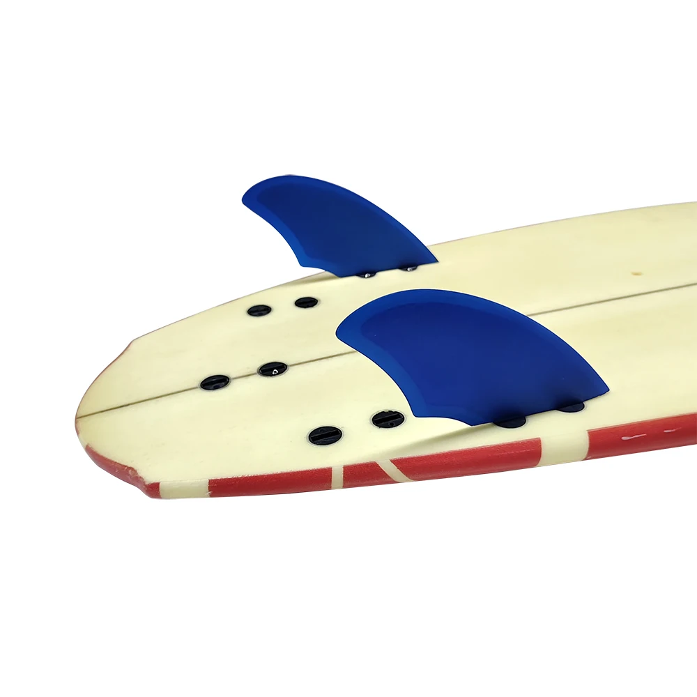 

UPSURF FCS Keel двухсторонние искусственные волоконные двойные плавники набор синих плавников для серфинга для короткой доски, двухсторонние плавники для серфинга