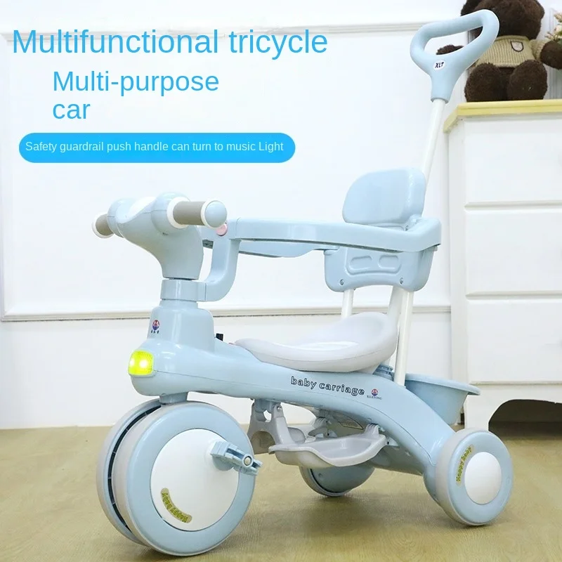 Children's Tricycle Pedals 1-3 Years Old Children's Tricycle Trolley Strolling Baby Artifact Baby Stroller Hot Mom Bike