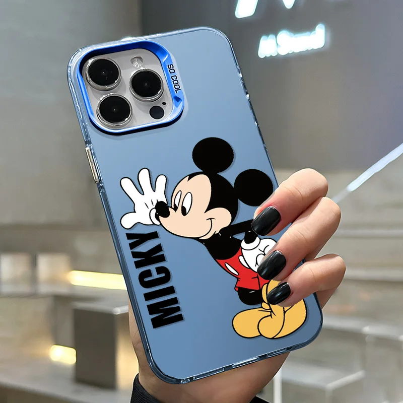 미키 마우스 귀여운 만화 전화 케이스, 아이폰 15, 14, 13, 12, 11 프로 맥스, 미니 X, XR, XS, SE, 8, 7 플러스, 다채로운 커버, 실리콘 카파 