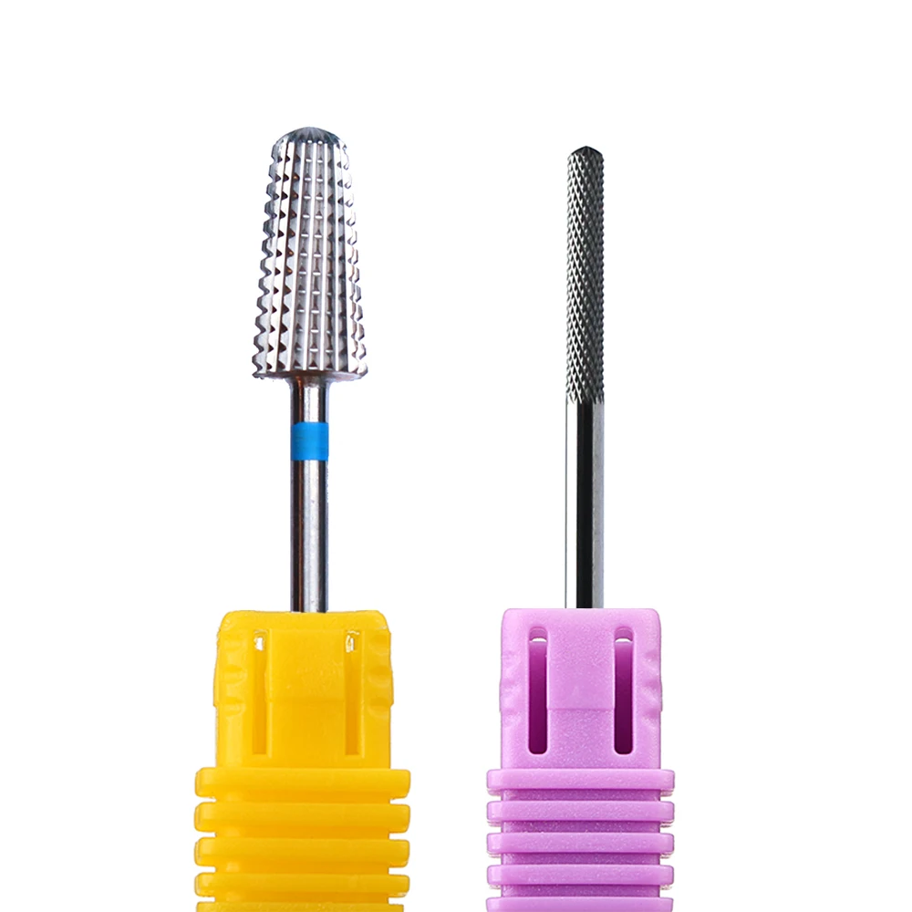 

5in1Tapered Safety Carbide Nail Drill Bits With Cut Drills Carbide Milling Cutter For Manicure Remove Gel Nails Accessories