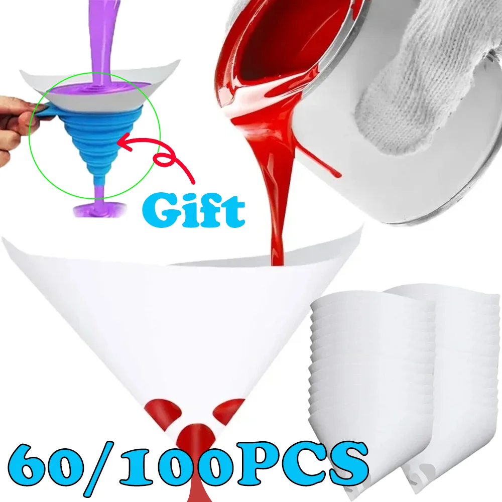 Résine Uv 100 Feuilles De Filtre à Peinture Cône En Papier Avec Filtre En  Silicone Filtre Entonnoir Pour Peinture En Aérosol Automobile Peinture à  Lhuile De Cuisson Huile De Coupe, image size:1000x1000