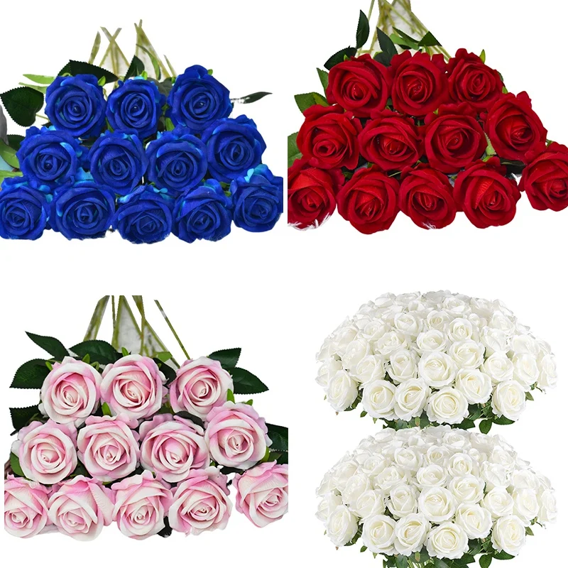 

Бархатная Роза, свадебные украшения для гостиной, искусственные цветы, украшение для дома, имитация букета