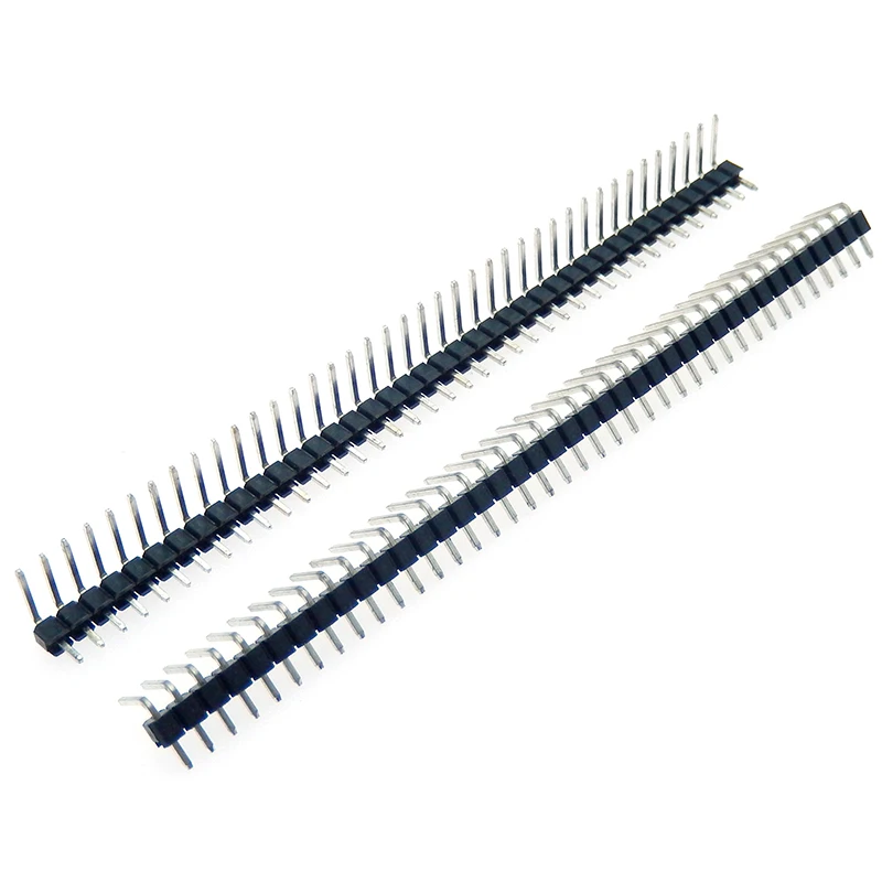10pcs 1x40 2X40 40Pin 80PIN 2.54mm right Angle single row Pin head male 90 degree Pin connector Double row pin