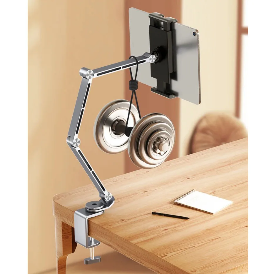 Liga de Alumínio Dobrável Suporte do Monitor Braço Mesa Riser 360 Rotação Vesa Mount 14 156 173 Expansão Display - Imagem 2