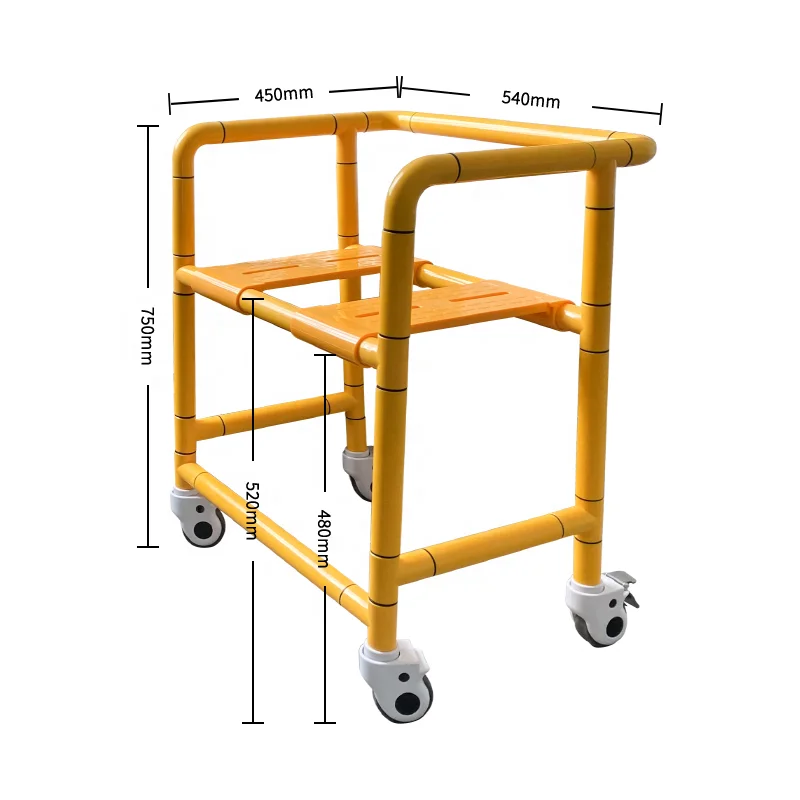 

Home and Nursing Centre using nylon steel potty commode toilet chair with wheels for the elderly