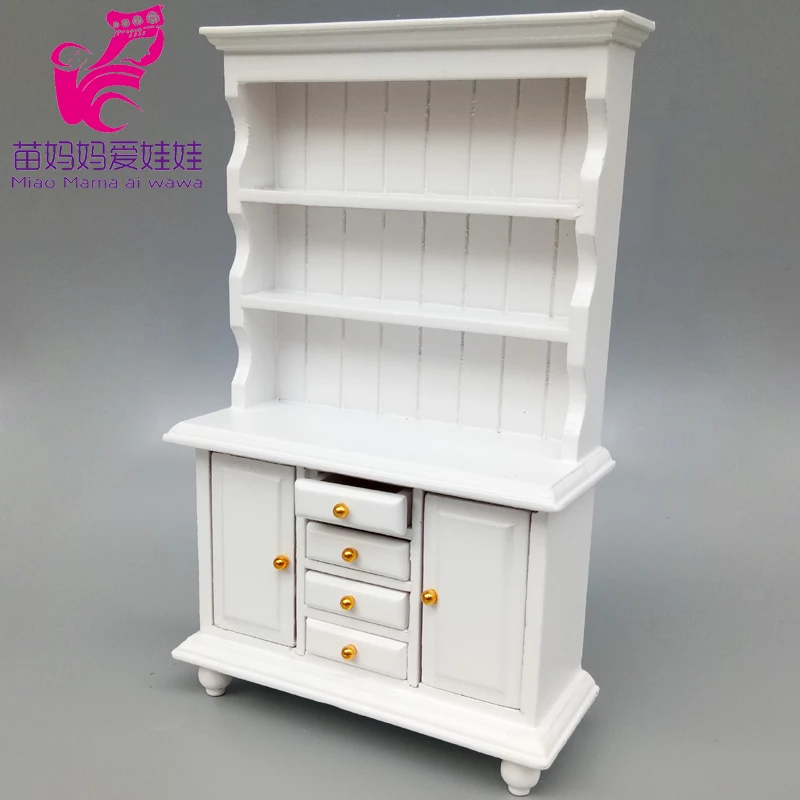 Dollhouse Furniture Three Layers Display Cabinet Ornaments Mini Doll House Furnishing 1:12