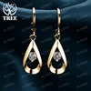 ALITREE 18K Gold 925 Sterling Silver Zircon Water Droplets Earrings For Women Party Wedding Drop Earring Fashion Charm Jewelry