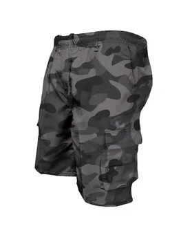 Elastic Waist Camouflage Cargo Shorts Men Pocket Lace Up Outdoor Sports Gym Men's Clothing Summer Casual Comfortable Bottom Male 1