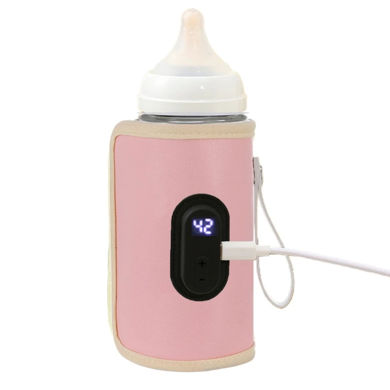 Portable Milk Bottle Warmer Bag Case 20 Temp Level Baby Feeding Bottle Insulation Sleeve Heating Cover Travel Essential 2