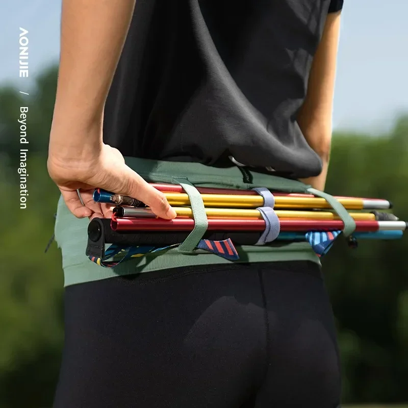 AONIJIE-Woven Elastic Sports Waist Bag Pack Running Race Number Belt Triathlon Marathon Race Cycling Mountaineering W8116 6