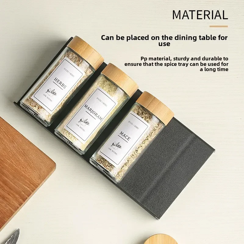 Kitchen Spice Drawer Organizer Adjustable Spice Rack Seasoning Bottles Cabinet Pantry Kitchen Organizer accessories kitchen storage rack spice rack cabinet organizer shelves seasoning divider