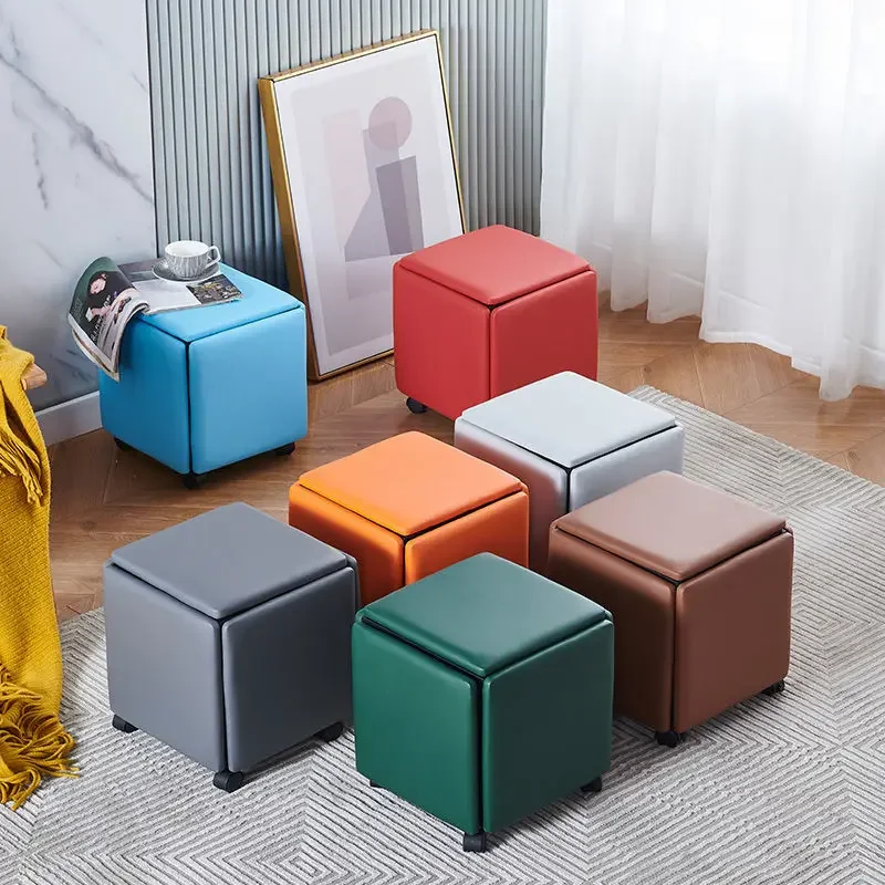 

35cm Multi-functional Combination Storage Stool Simple 5-in-1 Stools Home Living Room Sofa Side Pouf Bench Nordic Furniture ins