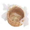 Pearl Princess Woven Flower Basket Rattan Storage Basket Flower Girl Hand Basket Handmade Flower Basket For Home Wedding Decor 2