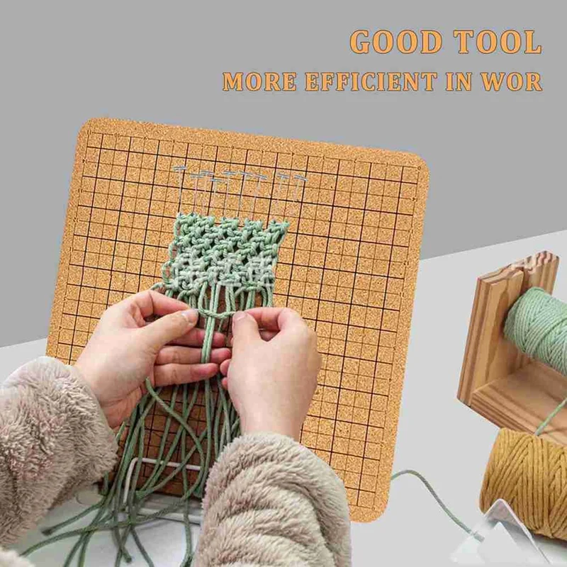 Braiding Board And Pin Set With Holder Double Sided Braiding Board,For Bracelets,Knotting Rope Macrame Kit-AU68