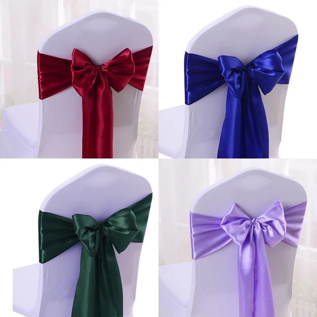 1pc Satin Chair Sash for Wedding Chair Chair Knot Cover Decoration Chairs Bow Ties for Party, Rustic Wedding Decor DIY Bands
