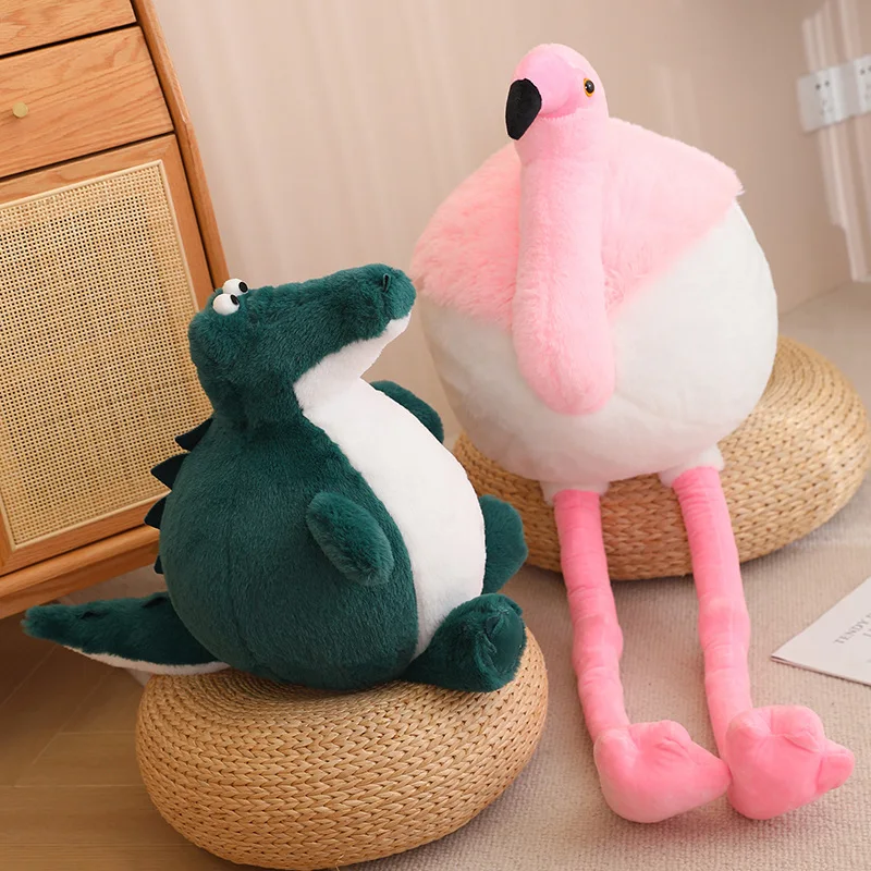푹신한 플라밍고 봉제 인형, 수면 베개, 귀여운 동물 악어 봉제 인형, 어린이 생일 선물, 3 가지 크기, 인기