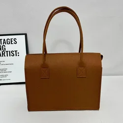 Eco - Friendly Portable Felt Tote - Compact Handbag (Chocolate)
