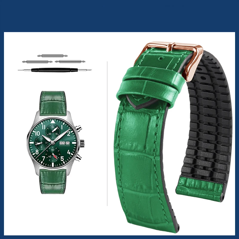 Premium Cowhide Leather Watch Strap with Butterfly Buckle - Various Sizes