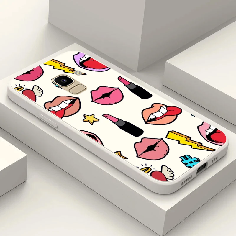 Custodia Per Samsung Galaxy J2 Core J2 J4 J6 J8 2018 Plus + Cover Per Telefono Soft Silicon Kiss Lips