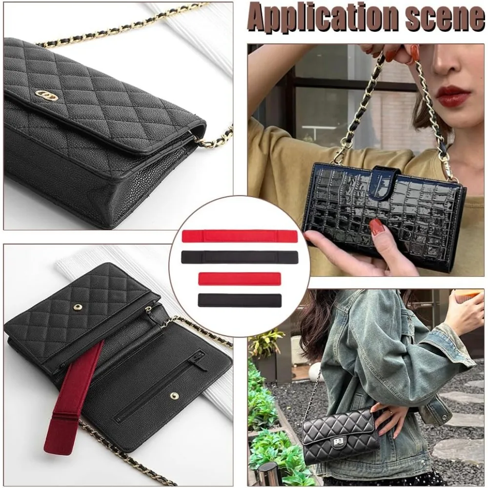 4pcs Base Shaper for WOC Handbag 2 Colors Felt Bag Base Shaper with Wings 10.2/7.1 Inch Rectangle Clutch Bag Bottom