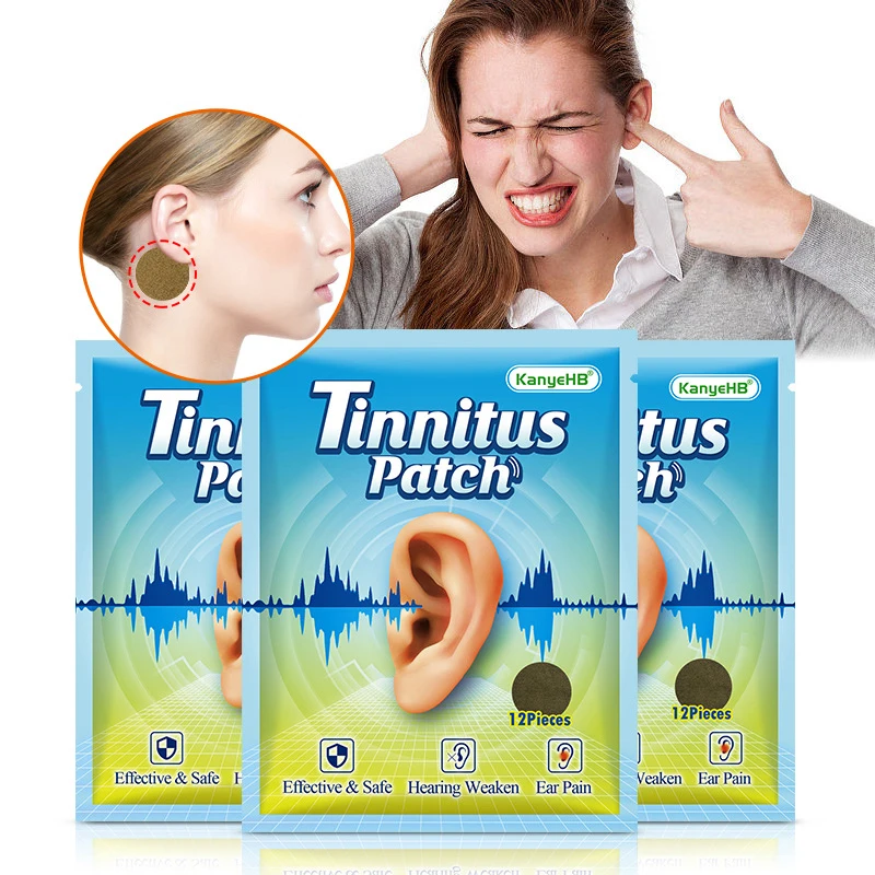 Medical Ear Patch 12/48PCS Tinnitus Patches Improves Migraine Earache Hearing Loss Treatment Alleviate Natural Herbal Care Healthy Ear Protection