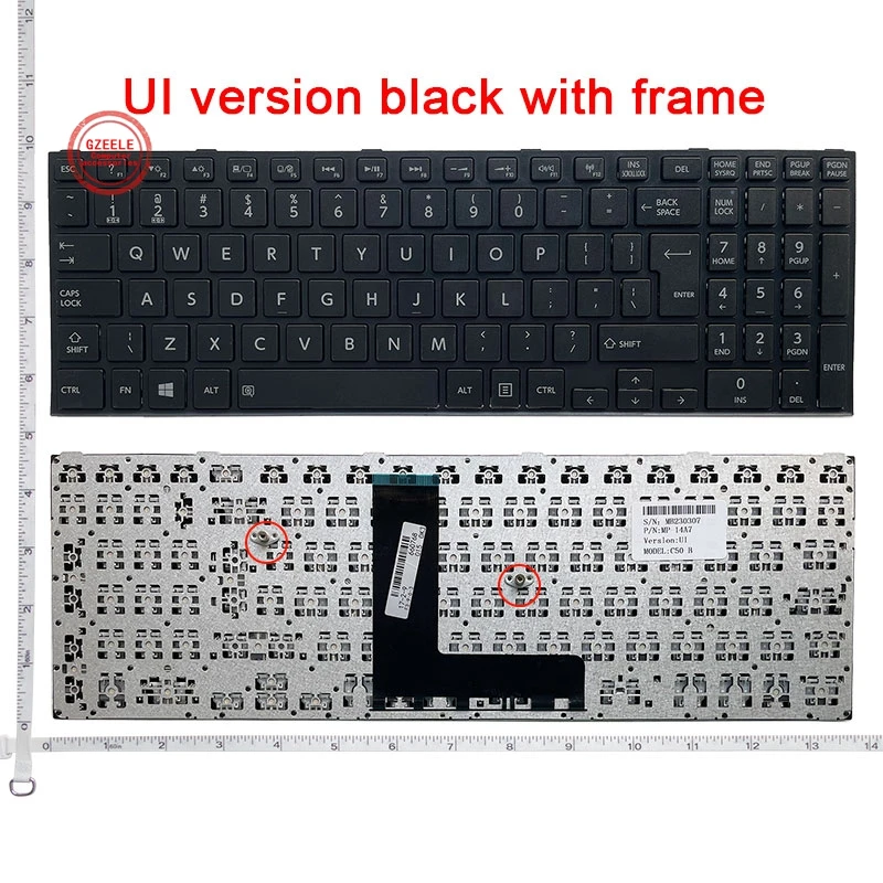 

GZEELE NEW for Toshiba Satellite C50-B C50D-B C50DT-B C55-B C55D-B C55DT-B C55T-B Keyboard UI Frame NSK-V80SC K000890020 QWERTY