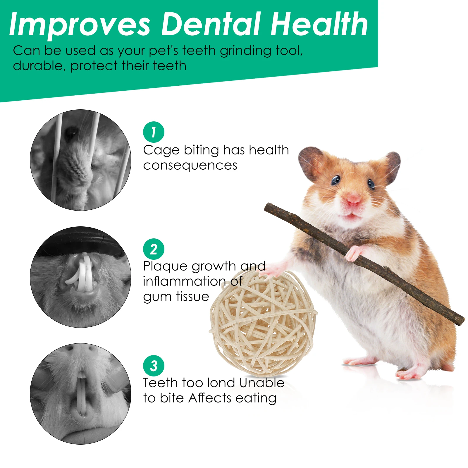 Natural Wood Small Animal Teeth Cleaning Toys