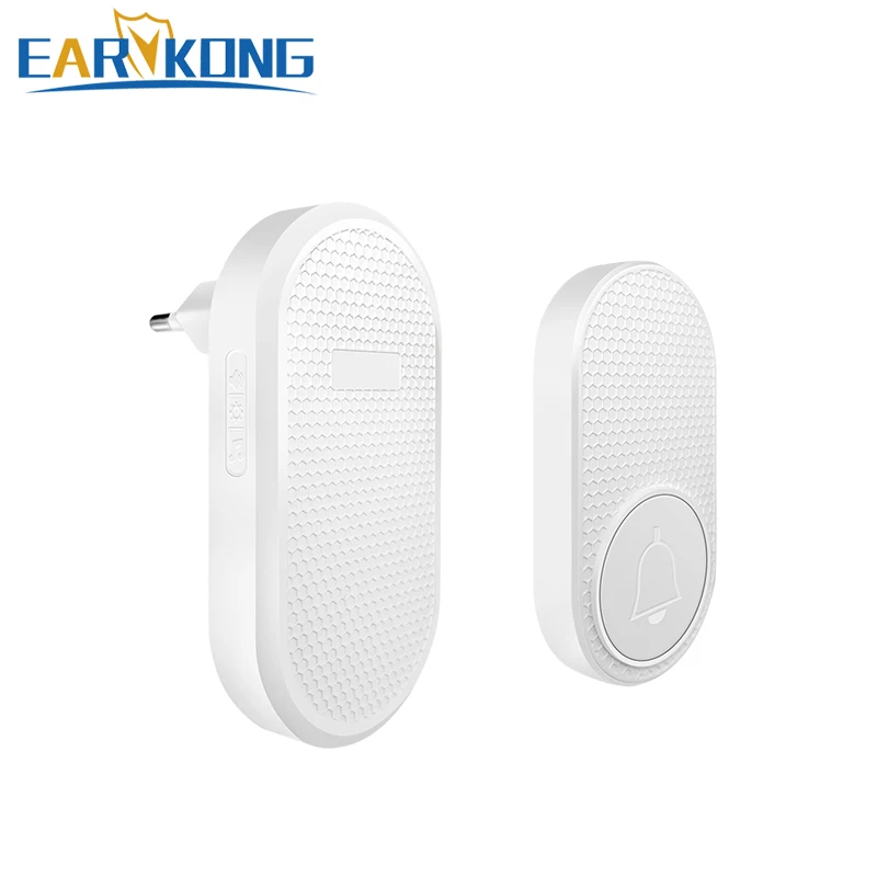 Бездротовий дверний дзвінок. Гучно достатньо з 4 рівнями гучності. Двері. Вітальні дзвінки. Домашній дверний дзвінок. Інтелектуальний звук на 32 пісні.