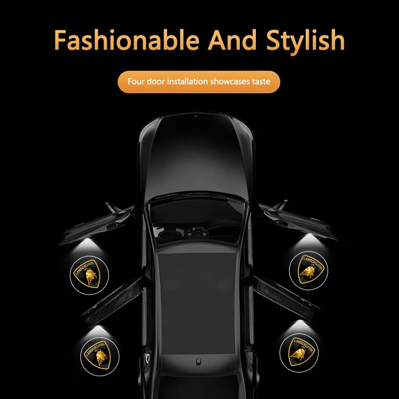 2Pcs LED 자동차 도어 프로젝터 램프 람보르기니 LP570 LP610 Urus Gallardo Aventado 자동차 액세서리에 대한 환영 조명 장식