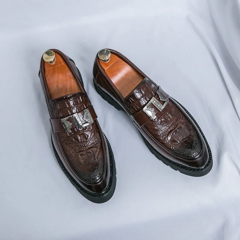 Stylish VIPOL White Loafers for Men Slip-On Dress Shoes for Parties