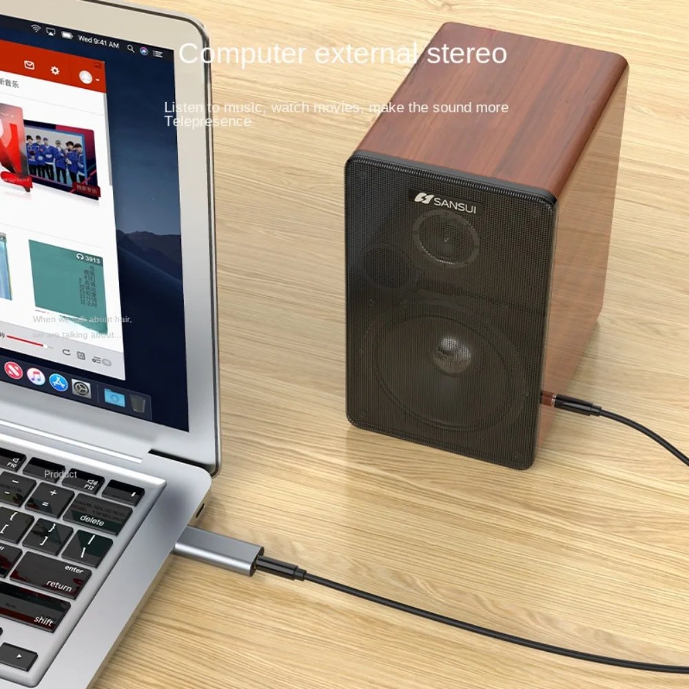 USB-3.5mm 헤드폰 3.5mm 어댑터 외부 스테레오 사운드 오디오 이어폰 잭 어댑터 휴대용 2 in 1 유선 헤드셋 변환기