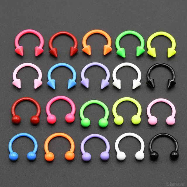Lange Spike Septum Ringe - 3er Set Hufeisen Hoops Aus Chirurgenstahl, 16G Stärke