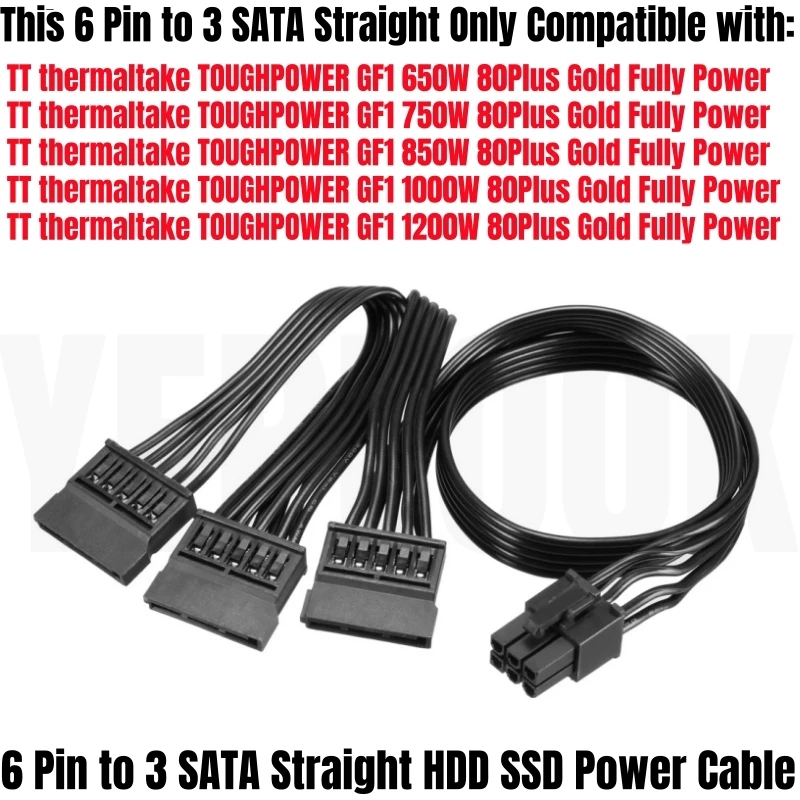 Cable De Alimentación Modular Para Thermaltake TT RGB/Toughpower/TPG