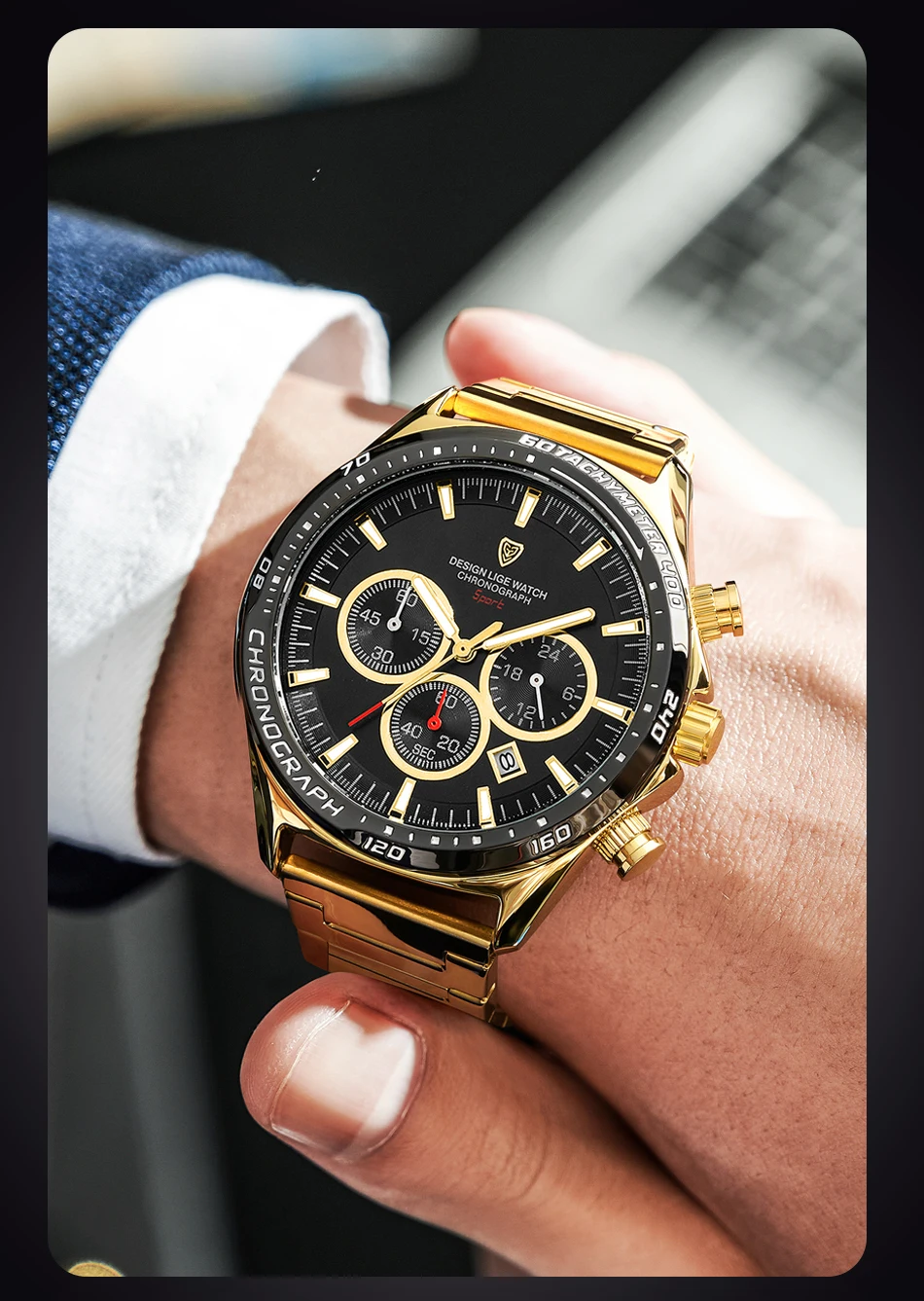Lige - Men's Luxury Quartz Waterproof Watch, Unique Design, High Quality, Original_voghion.com