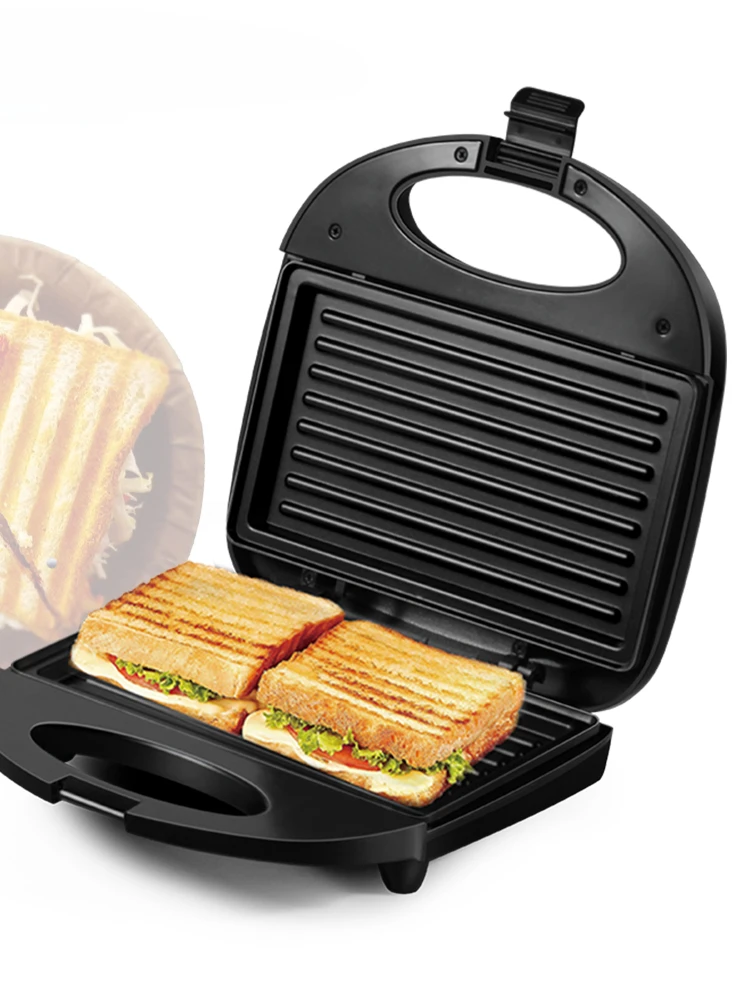 r-sandwichera 750W electric sandwich maker, waffle making machine, non-stick foam pan, kitchen appliances for 2