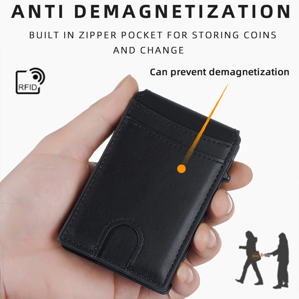 Baellerry Men's Rfid Ultra-Thin Short Wallet Lightweight Design Business Simple Card Holder Can Hold Multiple Bank Cards